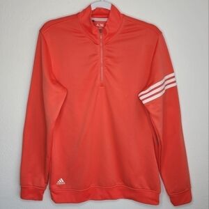 Adidas Climalite Golf 1/4 Zip Pullover 3 Stripes Small Coral